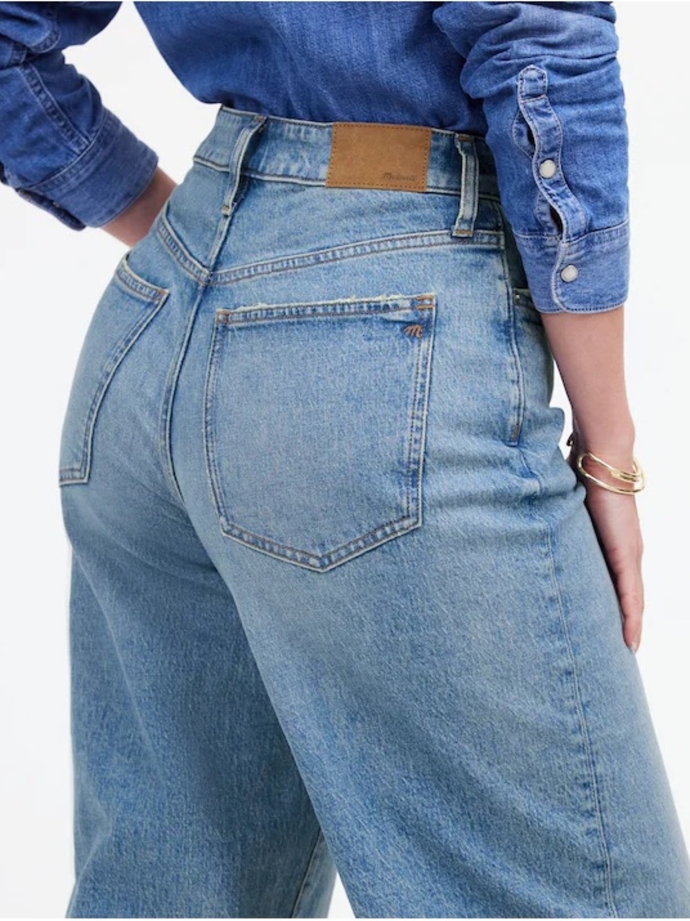 Madewell Curvy Perfect Vintage High-Rise Wide Leg Jeans - Light Blue
